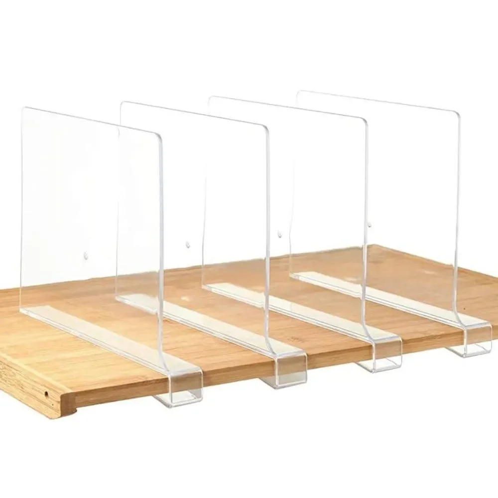 Acrylic Shelf Dividers - Clear. Six pack